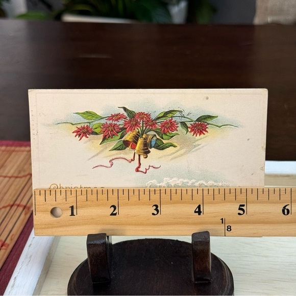 Antique Postmarked 1915 Christmas Greetings Postcard Paper Ephemera Embossed - Picture 8 of 8